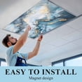 thumbnail image 6 of 1 Pack Magnetic Fluorescent Light Covers, 2x4 Ft, Abstract Marble Gradient Blue Gold White Texture Magnetic Light Covers for Ceiling Lights Classroom Office Home Decor, 6 of 9