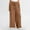 Brown, variant on Palazzo Ladies Pants Wide-Leg High Rise Business Casual Slacks Ruffle Hem Drawstring Outfits Womens Joggers L