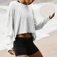 thumbnail image 5 of Samickarr Open Back Workout Tops for Women Oversized Long Sleeve Crew Neck Athletic Tees Gym Yoga Fashion Shirts, 5 of 9
