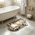 thumbnail image 5 of Cute Cat Shaped Rugs, Washable Soft Plush & Absorbent Floor Mat, Funny Cartoon Cat Carpet, For Entryway Rug Bathroom Tub, Shower Sink Kitchen Bedroom,E, 5 of 6