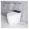 thumbnail image 2 of Elongated Smart Toilet with Elongated Heated Bidet Seat, Intelligent Toilet with Bidet Built-in, Feet Sensor,Auto Open/Close Seat, Off Seating AUTO Flush, Night Light, Warm Water & Dryer,White, 2 of 11