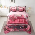 thumbnail image 2 of Feelyou Rose Flower Bedding Comforter Set 7pcs, Pink Romantic Truck Queen Bedding Sets, 2 of 8