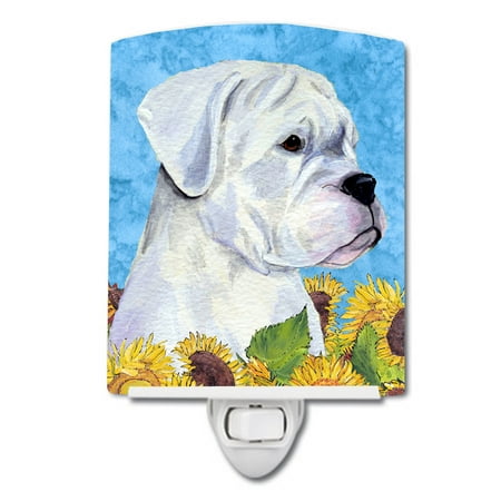 

Caroline s Treasures SS4142CNL Boxer in Summer Flowers Ceramic Night Light 6x4x3 multicolor