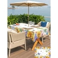 thumbnail image 5 of Outdoor Tablecloth with Umbrella Hole for Patio/Picnic/Party/Camping, Spring Floral Waterproof Table Cloth Rectangle Table Cover Washable, Hydrangea Sunflowers Butterflies Watercolor (60"x 102"), 5 of 8