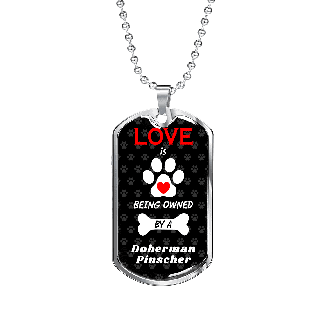 NEONBLOND Personalized Name Engraved Miniature Pinscher Dog Breed Germany Dogtag Necklace
