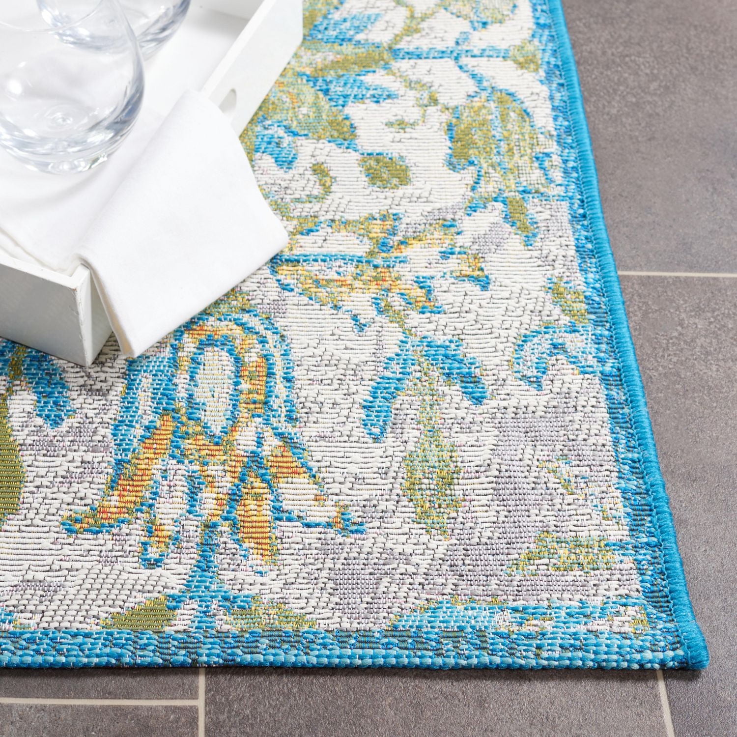 SAFAVIEH Barbados Corwin Tapis Floral Intérieur/Extérieur