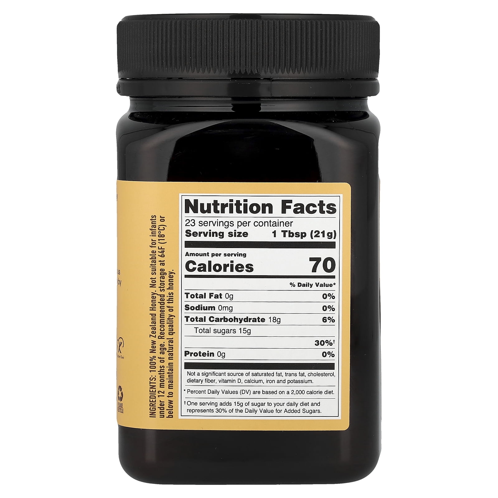 Egmont Honey Manuka Honey, Raw & Unpasteurized, MGO 100+, 17.6 oz (500 g)