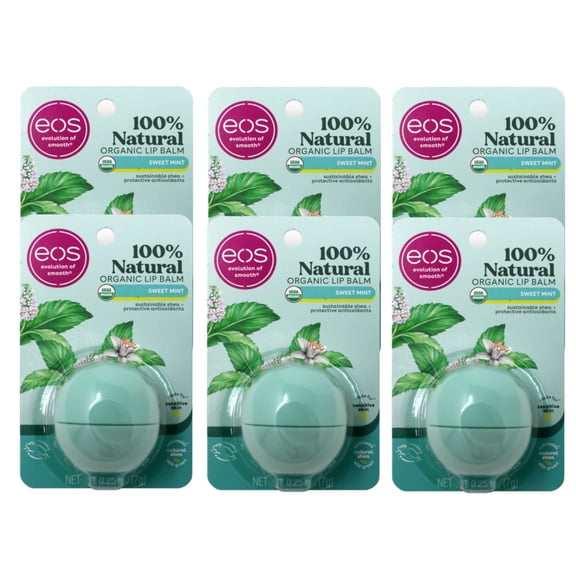 Eos Sphere Lip Balm, Sweet Mint- 0.25 Oz, 6 Pack