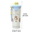thumbnail image 3 of EGNMCR 600ml Stainless Steel Straw Cup Double Wall Vacuum Insulated Cup Hot Cold Retention Water Bottle With StrawLeakProof Portable Mug For Adults Kids Stainless steel insulated tumbler, 3 of 6