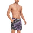 thumbnail image 4 of FORMRS Mens Swim Trunks Mesh Liner Quick Dry Casual Beach Board Shorts with Pockets, Sizes S-2XL, Purple Roses, 4 of 9