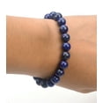 thumbnail image 5 of Fashion Jewery men Women Beautiful Lapis Lazuli Round Gemstone Macrame Style adjustable Bracelet- 91149, 5 of 5
