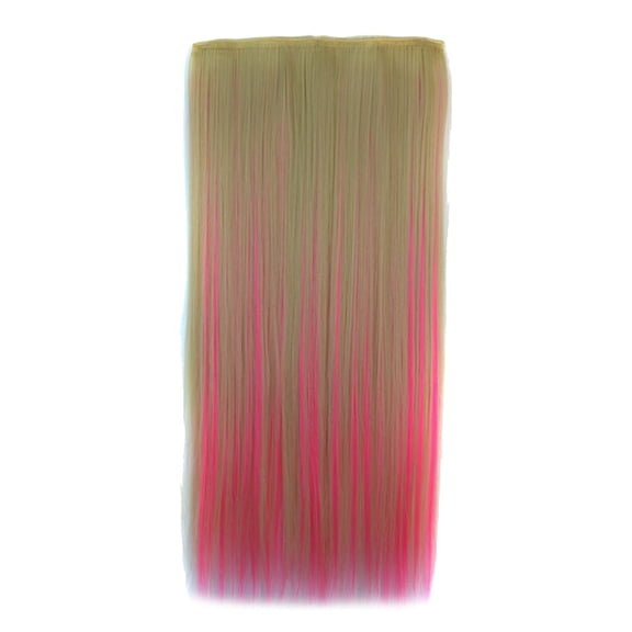 Clip In Colored Hair Extensions for Women, Straight Synthetic Hair Extensions, Heat Resistant Hair Pieces for Fashion Styling and (Pink,One Size)
