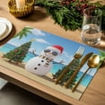 thumbnail image 4 of Christmas Placemats Set of 6, Christmas Tree Place Mats Snowman Sandy Beach Placemat Table Decoration for Kitchen Table Dinner Xmas Holiday Party Home Decor Indoor Outdoor 13x19 Inch, 4 of 9