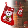 thumbnail image 1 of Festive Knitted Stocking Hangs For Holiday Mantle Ornament Traditional Xmas Celebration, 1 of 5