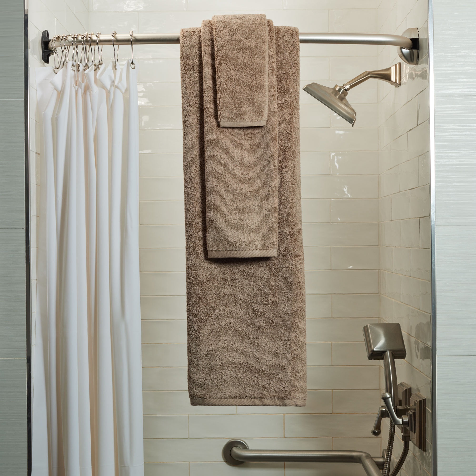Serenity 6-Piece 100% Cotton Bath Towel Set in Taupe
