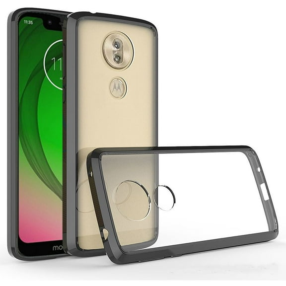 GSA Premium Transparent Bumper Case for Motorola Moto G7 Play - Clear/Black