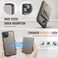 thumbnail image 4 of Allytechgroup 2 In 1 Wallet Case for iPhone 15, PU Leather Magnetic Case with Detachable Cards Holder Support Wireless Charging Full Body Protector Cover for iPhone 15, Gray, 4 of 9