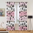 thumbnail image 2 of Pink Beige Paw Print Kitchen Curtains 84 Inch Length, Vintage Farmhouse Country Wooden Grain Grommet Top Bedroom Living Room Curtains, Light Filtering Cafe Curtain Drapes 2 Panels Set 84''x84'', 2 of 9