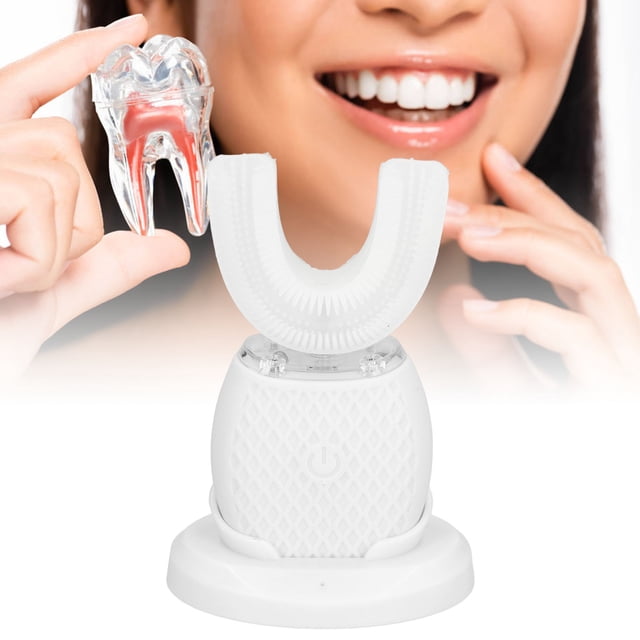 Cepillo de dientes automático ultrasónico, Carga de dientes eléctrica en forma de u para blanques dientes para blanquear los dientes