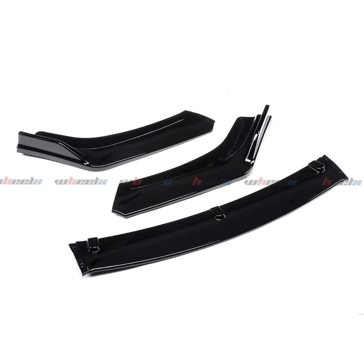 3Pcs Front Bumper Lip Compatible with 2016-2020 Honda Civic, JDM Air Dam Lower Chin Splitter 4 Door Sedan Hatchback Protection Body Kit 2016 2017 2018 2019 2020 (Glossy Black)
