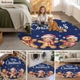 thumbnail image 5 of Gingerbread Navy Blue Round Area Rug 3.3Ft Washable Circle Rugs for Dining Room Table, Christmas Winter Snowflake Non-Slip Carpet Floor Mats Indoor Outdoor Carpet Runner Aesthetic Home Decor, 5 of 8