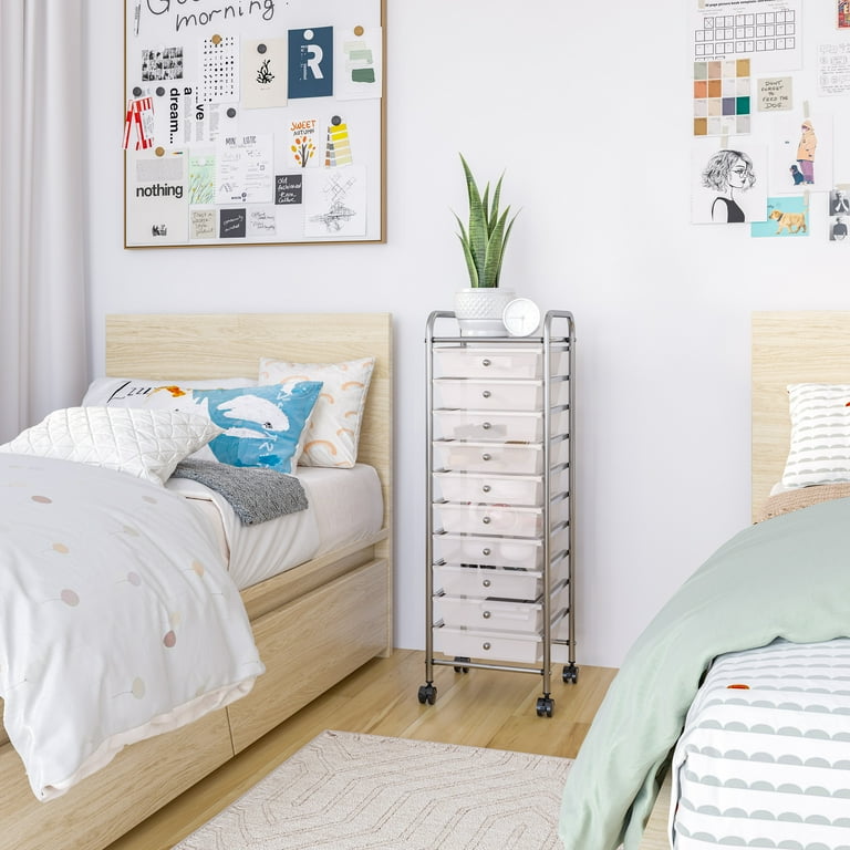 Seville Classics 10-Drawer Organizer Cart, Frost White photo 8