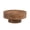 Walnut, variant on Round Coffee Table with Veneer Finish, Wood Drum Center Table with Pedestal Base for Living Room, 31.49 x 31.49 x 13.77in, Natural