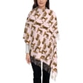 thumbnail image 3 of Zufioo Leopard Print Print Long Plush Tassel Scarf, Winter Shawl Accessories for Women, 3 of 8