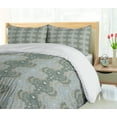 thumbnail image 5 of Ambesonne Damask Duvet Cover Sets, Abstract Art Floral, 2-King, Blue and Taupe, 5 of 7