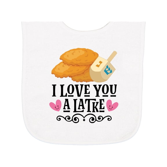 Inktastic Hanukkah Cute Latke Dreidel Baby Terry Cloth Bib