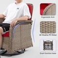 thumbnail image 4 of MeetLeisure 6-Piece Wicker Outdoor Conversation Set, Including 4 Swivel Rocking Chairs and 2 Wicker Side Table (Natural Color/Red), 4 of 14