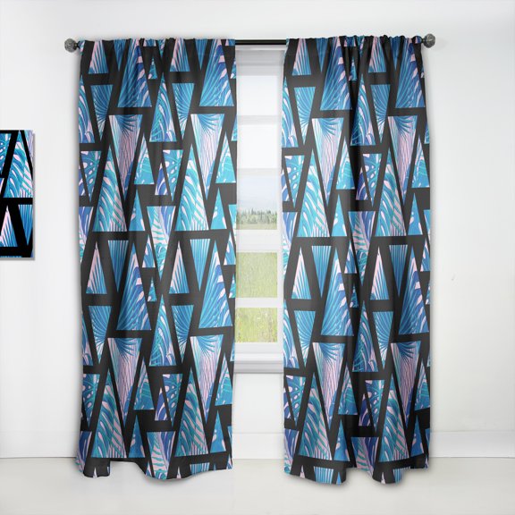 Designart 'Floral Retro Pattern XVII' Mid-Century Modern Curtain Panel