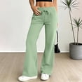 thumbnail image 5 of AHTJRT Stretchy Pants for Women Soft Comfy Elastic Waist Drawstrings Baggy Wide Leg Casual Trousers Fall Spring Lounge Yoga Bottoms Green S, 5 of 6