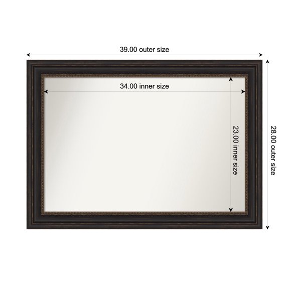 Amanti Art Custom Framed Wall and Bathroom Mirror (28 x 39 in.), Accent Bronze Frame
