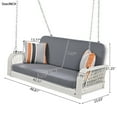 thumbnail image 2 of Harper & Bright Designs PE Ratten Porch Swing Chair, 2-Seater Hanging Swing Bench with Chains, All Weather Design Patio Furniture Swing for Backyard Garden Poolside, Grey and White, 2 of 12