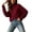 Wine, variant on Women's Turtleneck Knit Sweaters Long Sleeve Pullover Tops, Casual Relaxed Fit Textured Sweater Shirts for Daily Wear