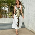thumbnail image 3 of Ethiopian Cross Framed Womens Night Club Maxi Dress V Neck Sleeveless Bohemia Long Dresses, 3 of 9
