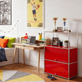 thumbnail image 3 of Innovaze 4-Tier Metal Accent Cabinet with 2-door, Adjustable Shelf for Home, Apartment & Office, Red, 3 of 7