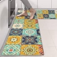 thumbnail image 2 of Kitchen Rugs Sets Of 2,Orange Boho Bohemia Floral Geometric Pattern Anti Fatigue Kitchen Mat Rugs Non Slip Washable,Decorative Kitchen Floor Mats for Kitchen,Sink,Laundry,17"X47", 2 of 5