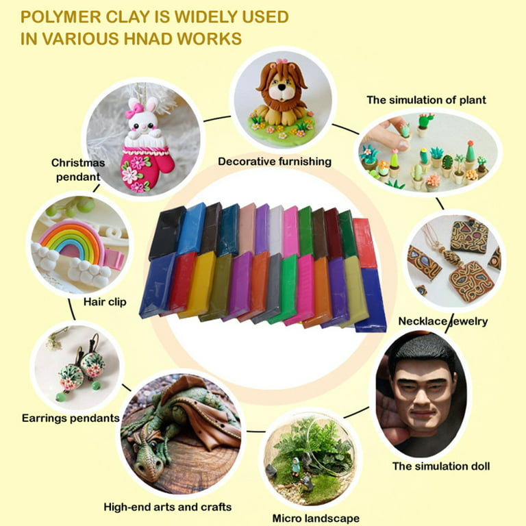 Incraftables Polymer Clay Kit (24 Colors Soft Blocks). Modeling