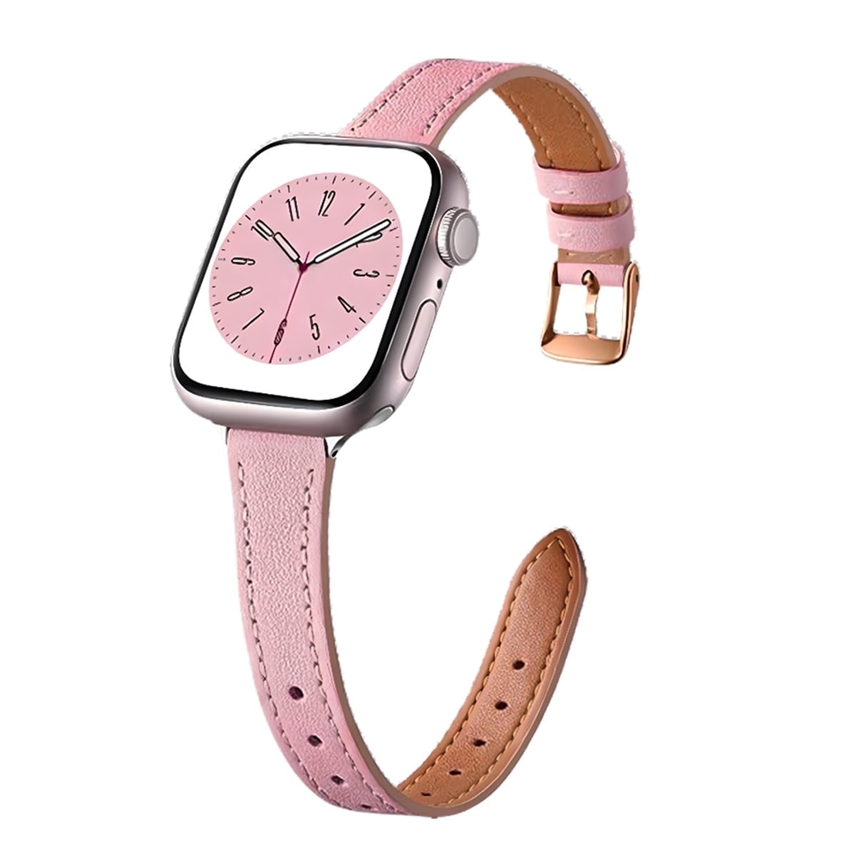 ZSOU Skinny Leather Watch Band for Apple Watch 38/40/41/42mm(Series 10) for Women - Pink