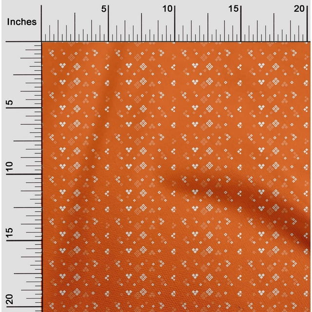 oneOone Cotton Flex Orange Fabric Geometric Bandhani Craft Projects Decor Fabric Printed By The Yard 40 Inch Wide