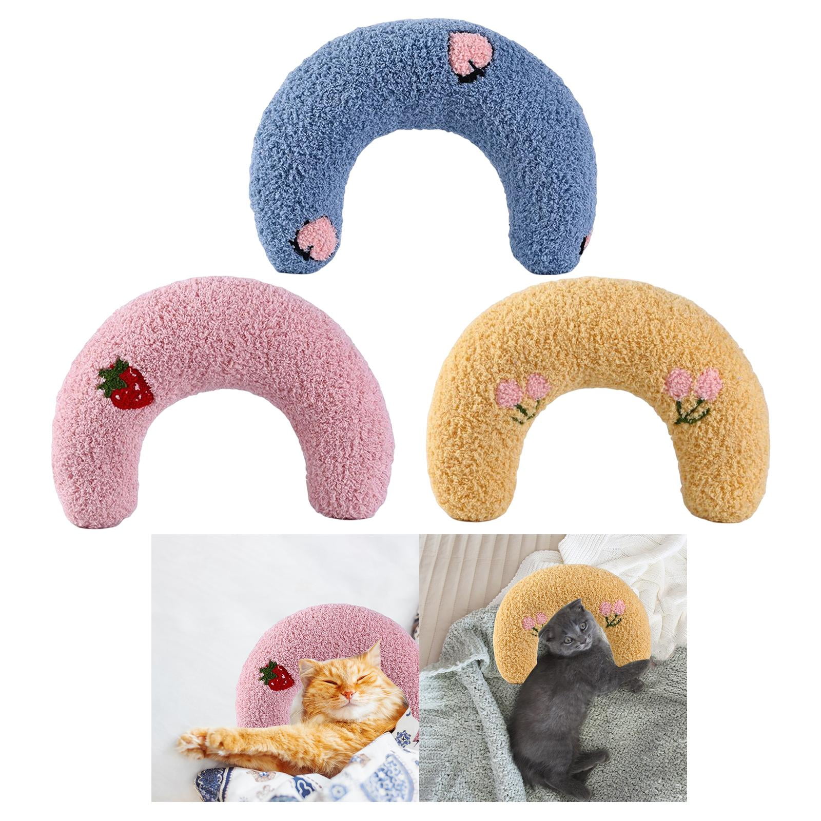 3x Neck Pillows Stuffed Small Dog Sleeping Pillow Chew Toy Cushion