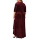 thumbnail image 3 of Vestido de Promoción de Talla Grande para Mujeres Agnes Orinda de Terciopelo con Cuello en V, Lentejuelas Brillantes, Manga Corta, Bajo Alto, Elegante, Corte A, Midi, 5X, Burdeos, 3 of 5