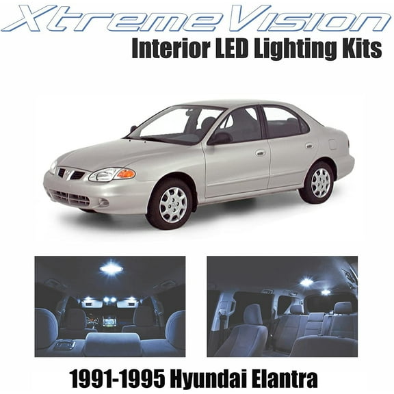 XtremeVision Interior LED for Hyundai Elantra 1991-1995 6 Pieces Cool White Interior LED Kit   Installation Tool