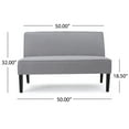 thumbnail image 2 of GDF Studio Gravina Contemporary Fabric Loveseat, Light Gray and Matte Black, 2 of 6