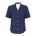 thumbnail image 4 of Sweet Home Farm Short Sleeve Shirts for Women Casual Regular Cardigan Top Shirt T Shirts for Women Dark Blue, 4 of 9