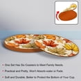 thumbnail image 4 of Thanksgiving Luxury Microfiber Leather Round Coasters Set of 6 - 11x11 cm Drink Coasters for Home and Office Use, 4 of 6
