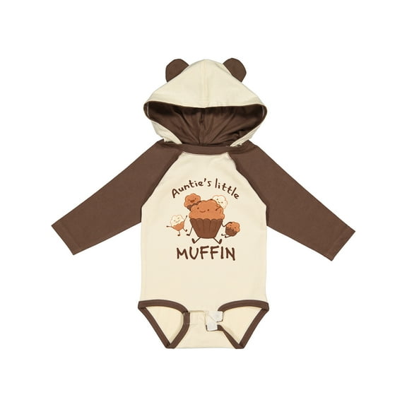 Inktastic Auntie's Little Muffin Boys or Girls Long Sleeve Baby Bodysuit
