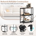 thumbnail image 5 of Costway Corner Printer Stand with Charging Station Adjustable Metal Mesh Shelf Brown, 5 of 11